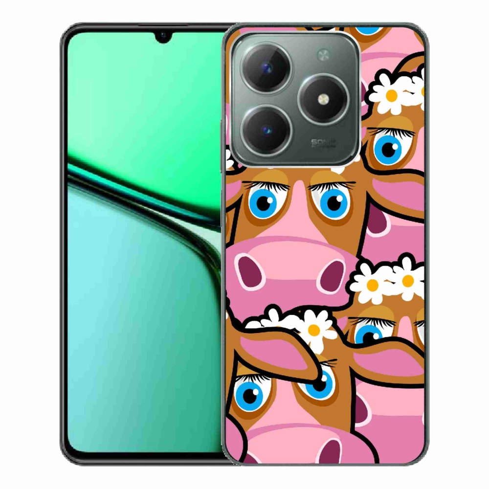 Zselés borító mmCase a Realme C61 készülékhez - rajzfilmtehenek