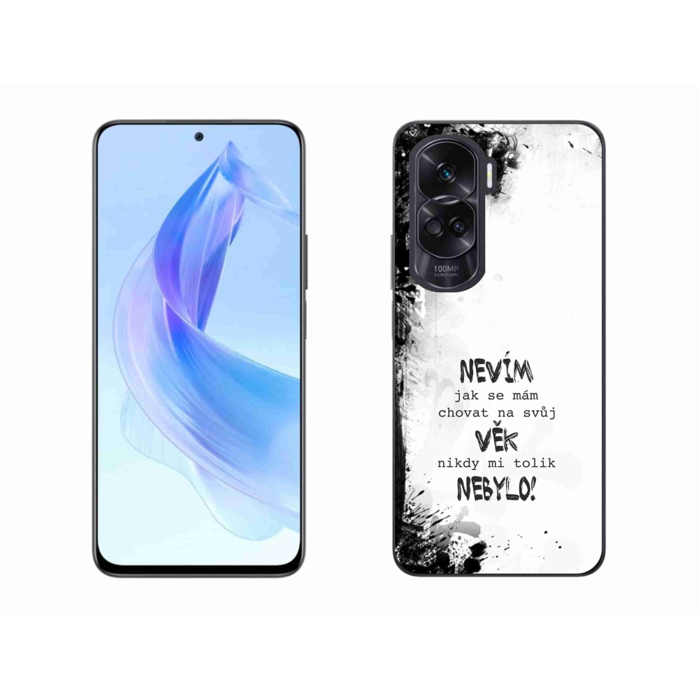 Zselés borító mmCase a Honor 90 Lite készülékhez - vicces szöveg 14 fehér háttér