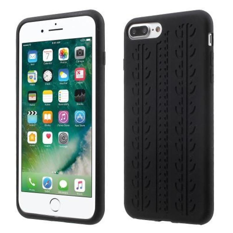 Gél gumiabroncs tok iPhone 8 Plus és iPhone 7 Plus készülékhez - fekete