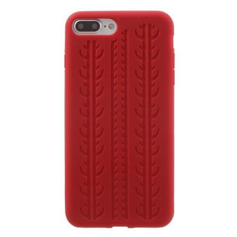 Gél gumiabroncs tok iPhone 8 Plus és iPhone 7 Plus készülékhez - piros színben