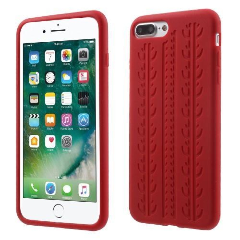 Gél gumiabroncs tok iPhone 8 Plus és iPhone 7 Plus készülékhez - piros színben