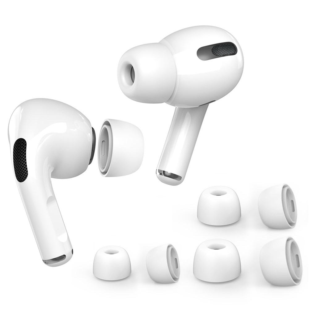 Fehér szilikon fülpárnák, amelyek kompatibilisek az AirPods Pro/Pro 2 készülékkel - S/M/L méret