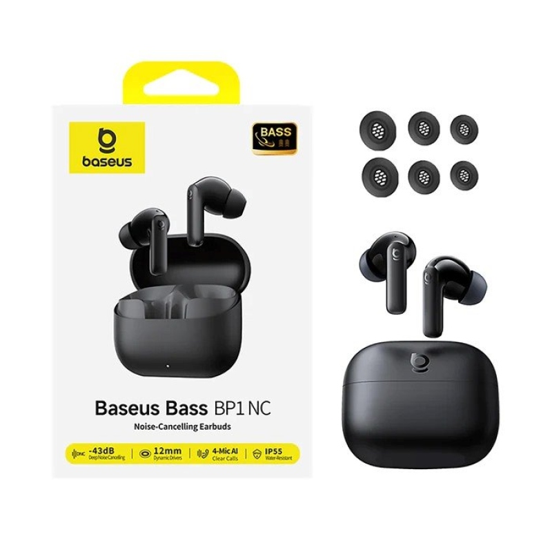 Baseus Bass BP1 NC vezeték nélküli fülhallgató, Cosmic Black