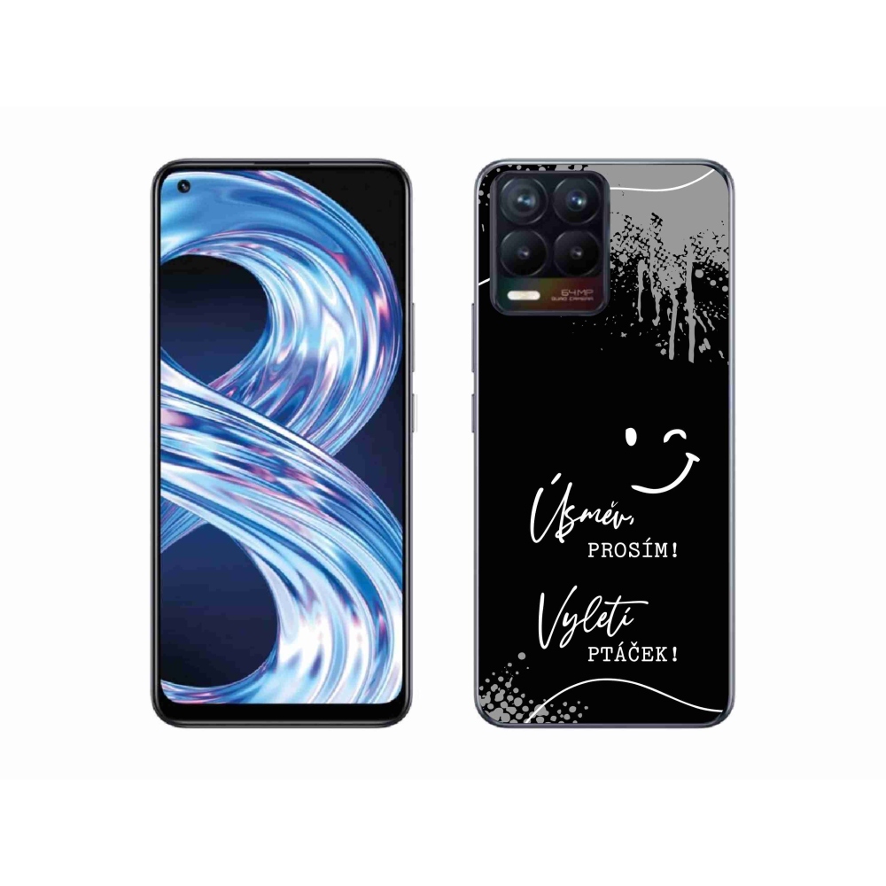 Gél borító mmCase a Realme 8 Pro-hoz - vicces szöveg 4 fekete háttérrel