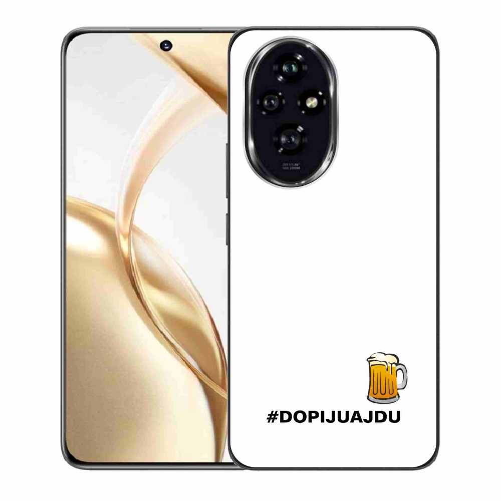 Zselés borító mmCase a Honor 200 5G készülékhez - sör motívum 1 fehér háttér