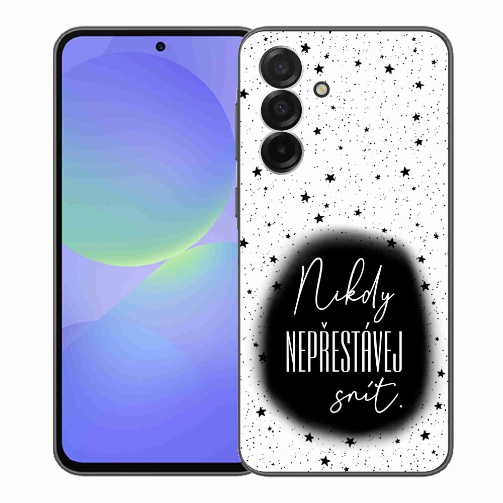 Gél borítás mmCase Samsung Galaxy A36 5G - idézet 1 fekete és fehér háttérrel