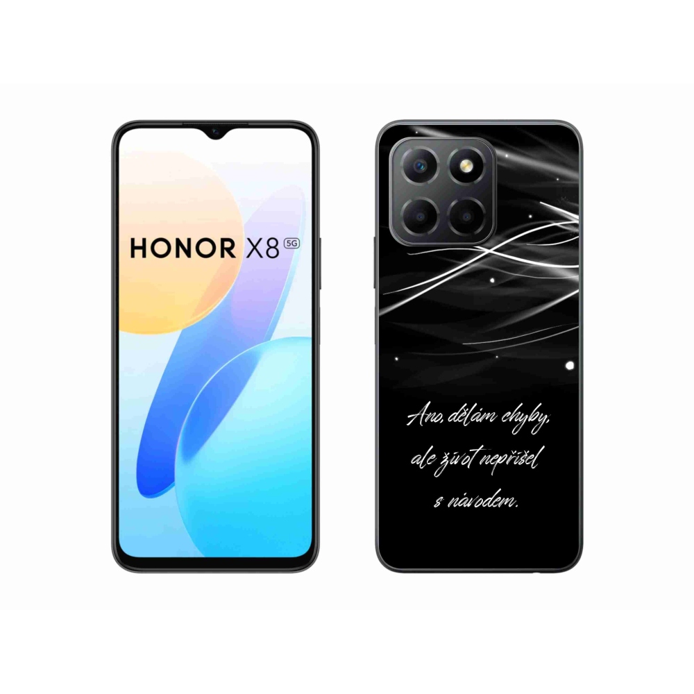 Zselés borítás mmCase a Honor X8 5G/Honor 70 Lite 5G készülékhez - idézem fekete háttérrel