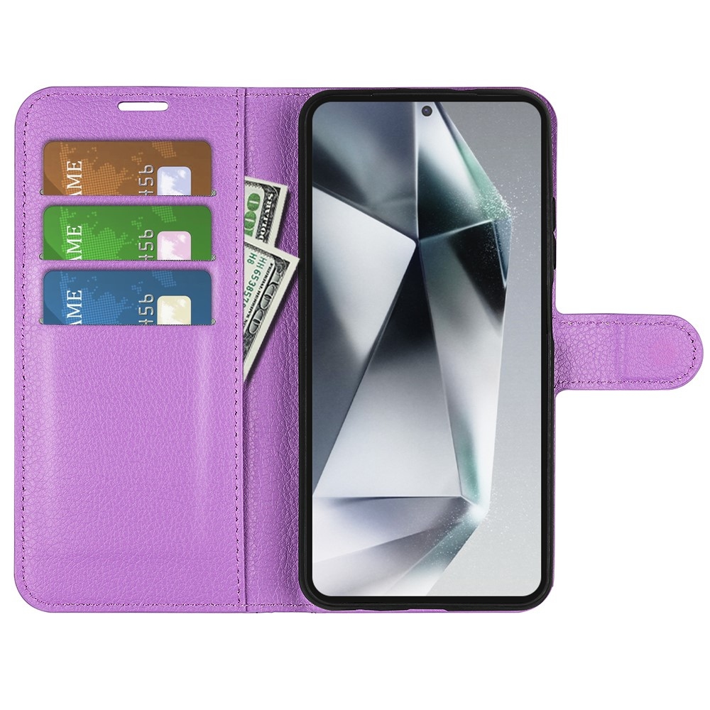 Litchi könyv tok Samsung Galaxy S25 Ultra készülékhez - lila