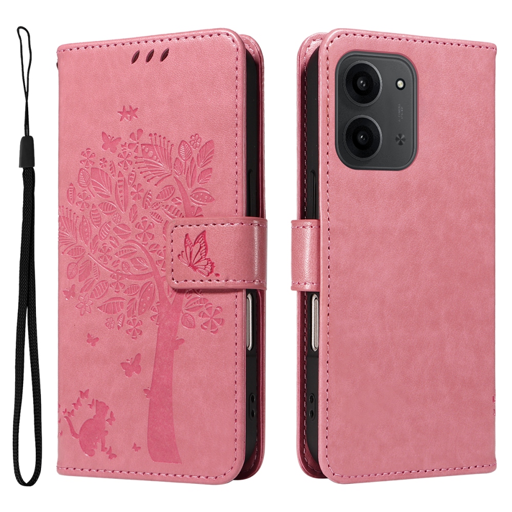 Fák könyve tok Xiaomi Redmi 15C 4G (171mm)/Poco C85 4G (171mm) - rózsaszínű