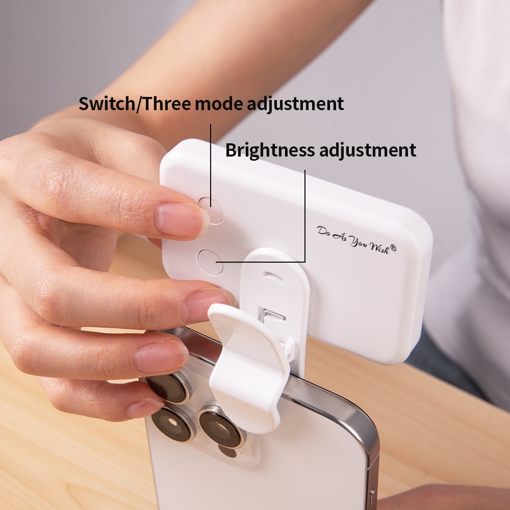 Mini LED mobiltelefon-világítás csíptetővel, 24 LED-del - fekete