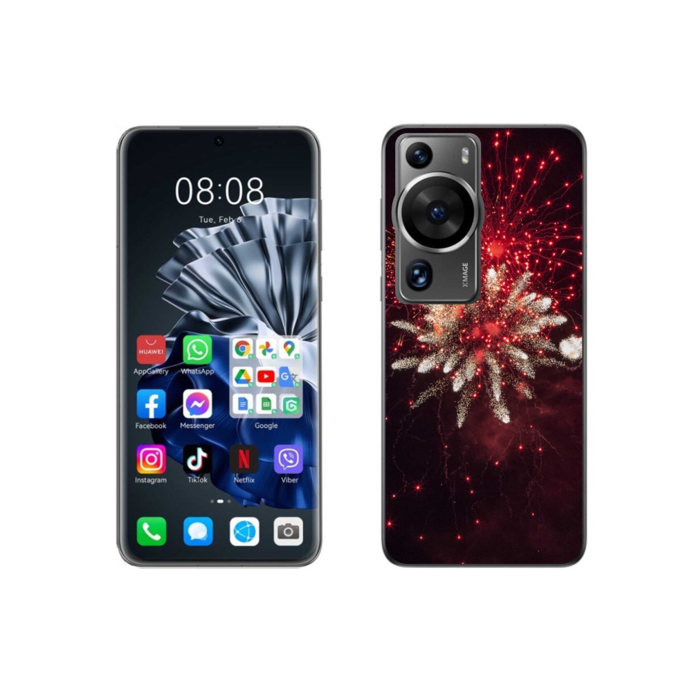 Gél borítás mmCase a Huawei P60 Pro számára - tűzijátékok
