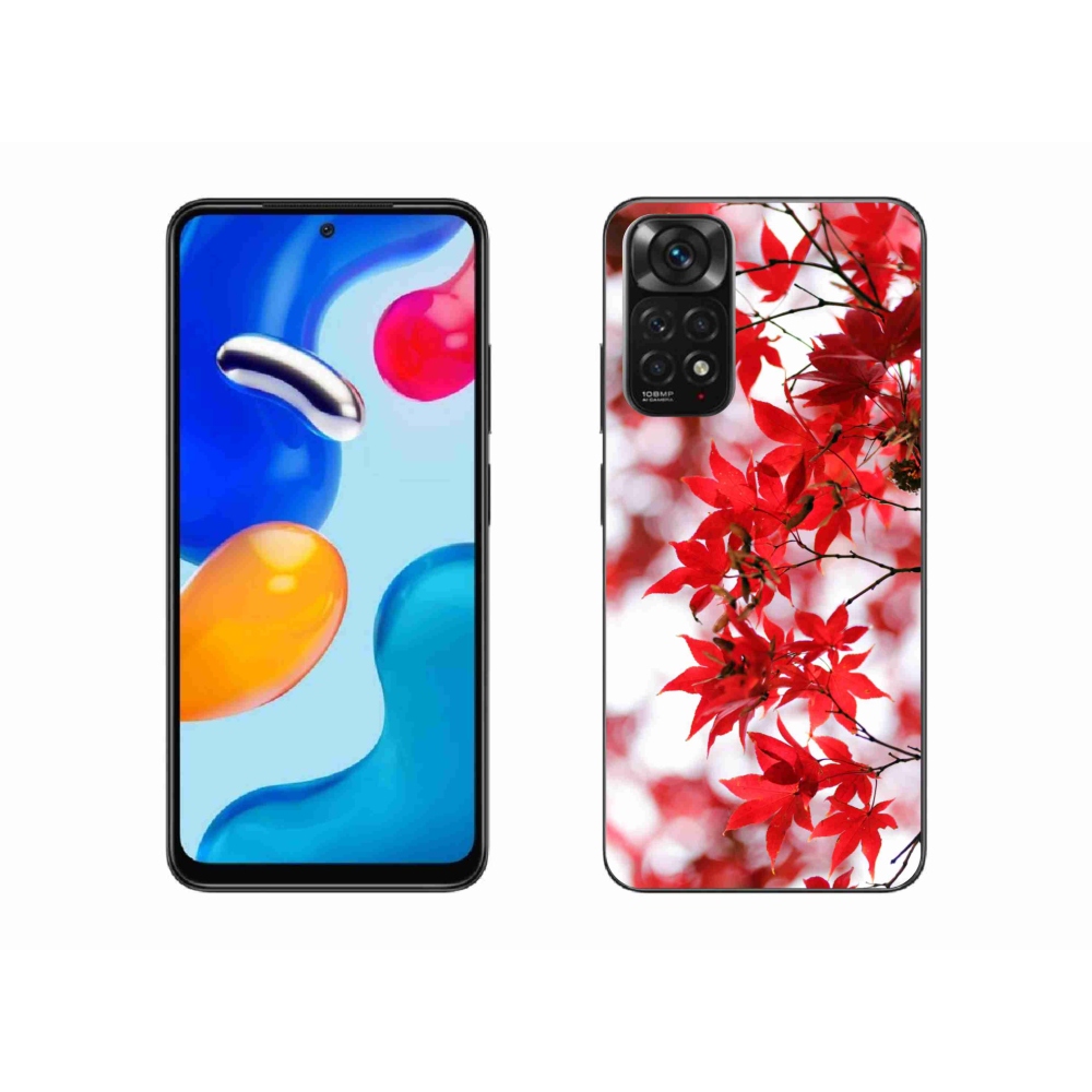 Gél borítás mmCase a Xiaomi Redmi Note 11S 4G-hez - piros levelek