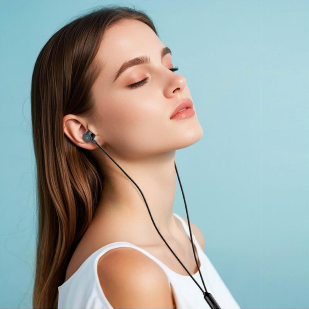 iPEAX Vezetékes villanyvezetékes fejhallgató - fekete