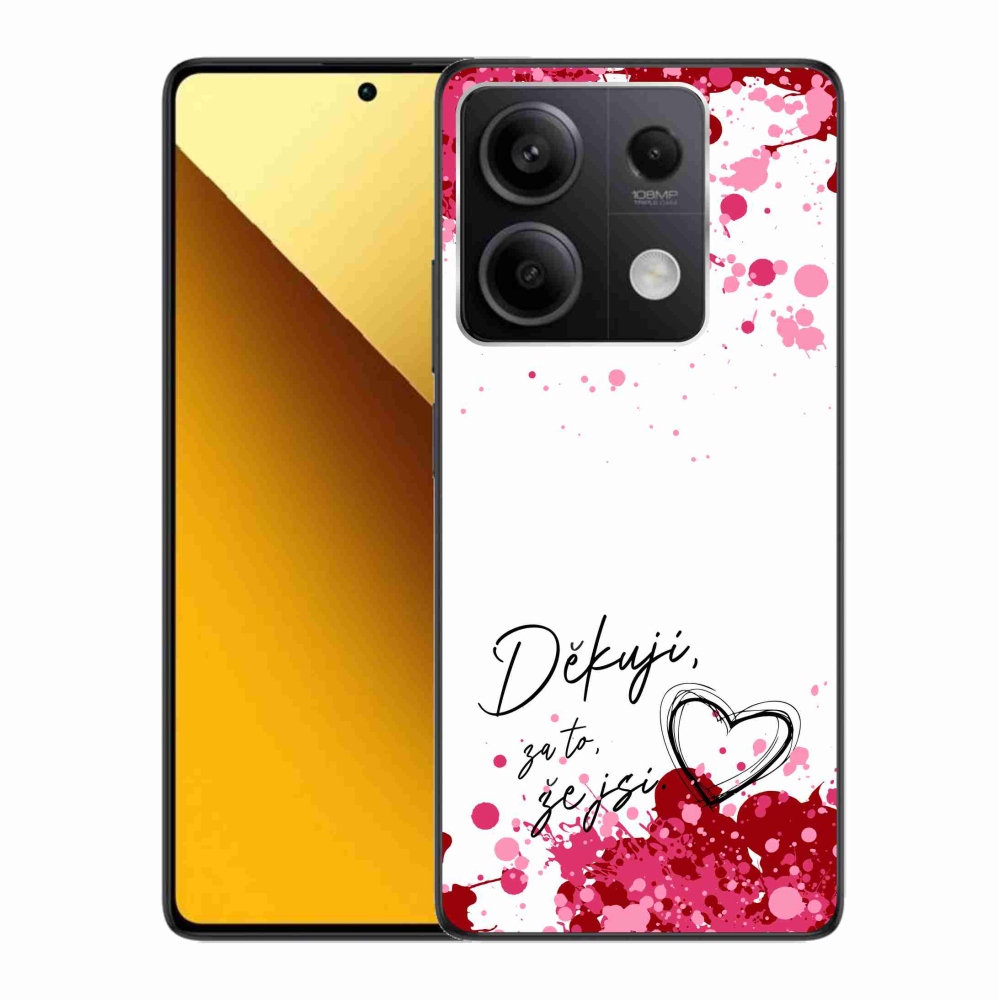 Gél borító mmCase a Xiaomi Redmi Note 13 5G-hez - love text 2 fehér háttérrel