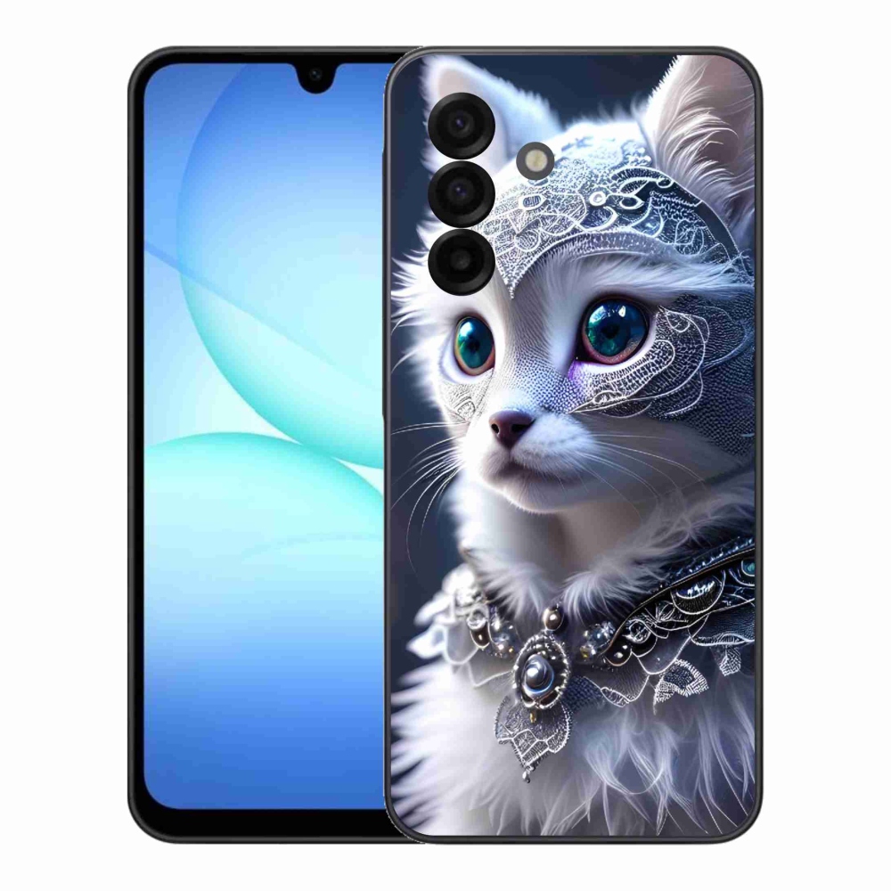 Gél védőhuzat mmCase Samsung Galaxy A17 4G/5G - fehér macska