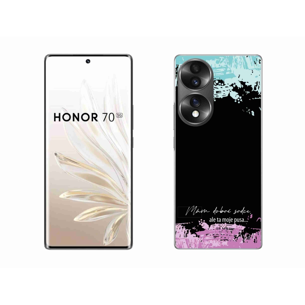 Zselés borító mmCase a Honor 70 készülékhez - vicces szöveg 3 fekete háttér