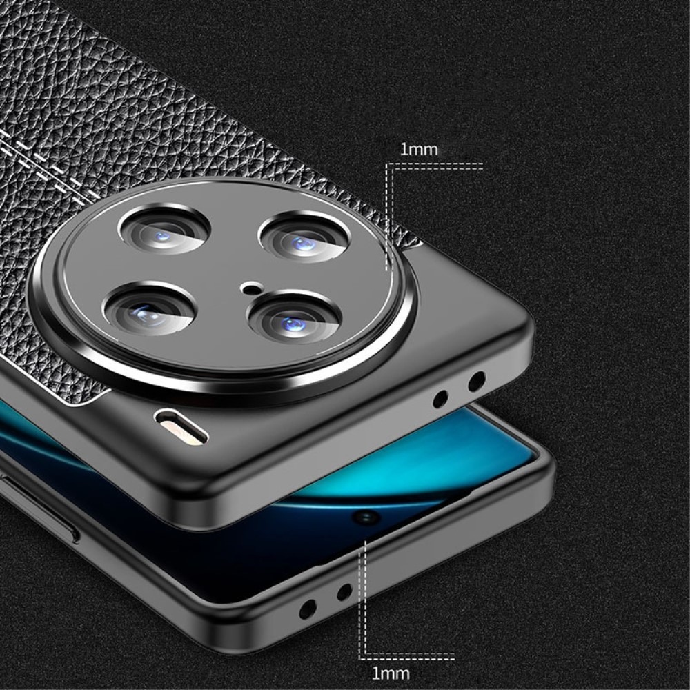 Litchi tartós zselés tok a Vivo X100 Pro 5G készülékhez - fekete