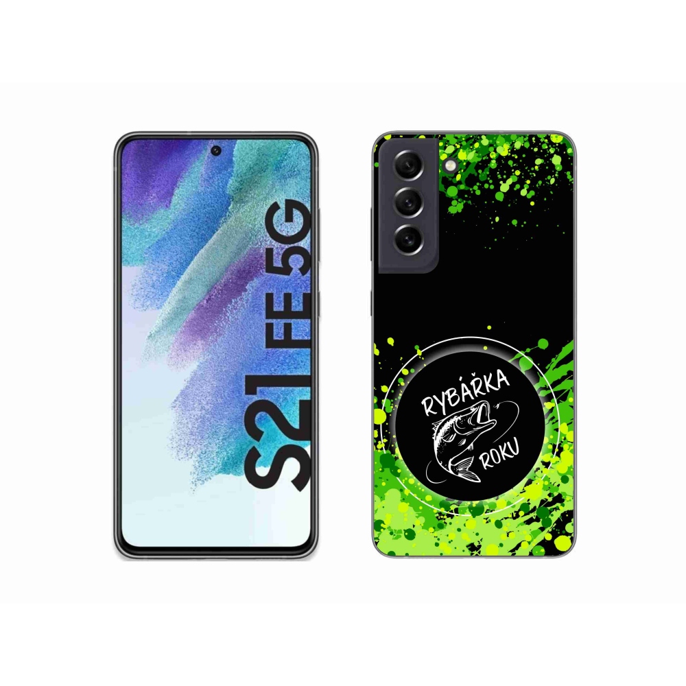 Zselés borítás mmCase Samsung Galaxy S21 FE 5G - Az év halászának fekete háttere