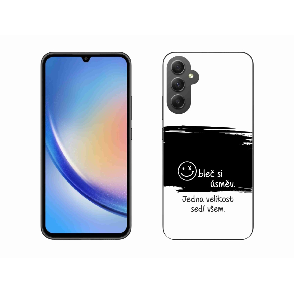 Gél borító mmCase Samsung Galaxy A34 5G - vicces szöveg 8 fekete és fehér háttérrel