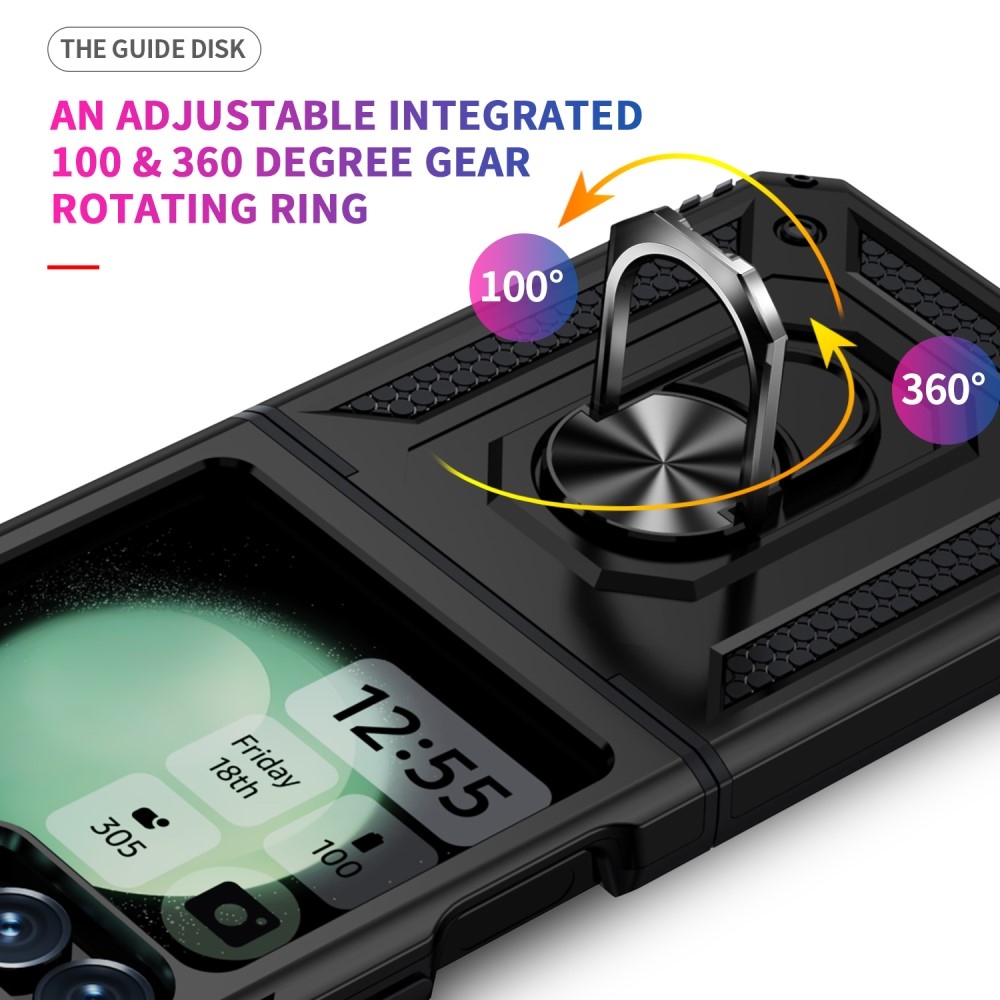 Gyűrűálló borítás Samsung Galaxy Z Flip6 5G készülékhez - fekete