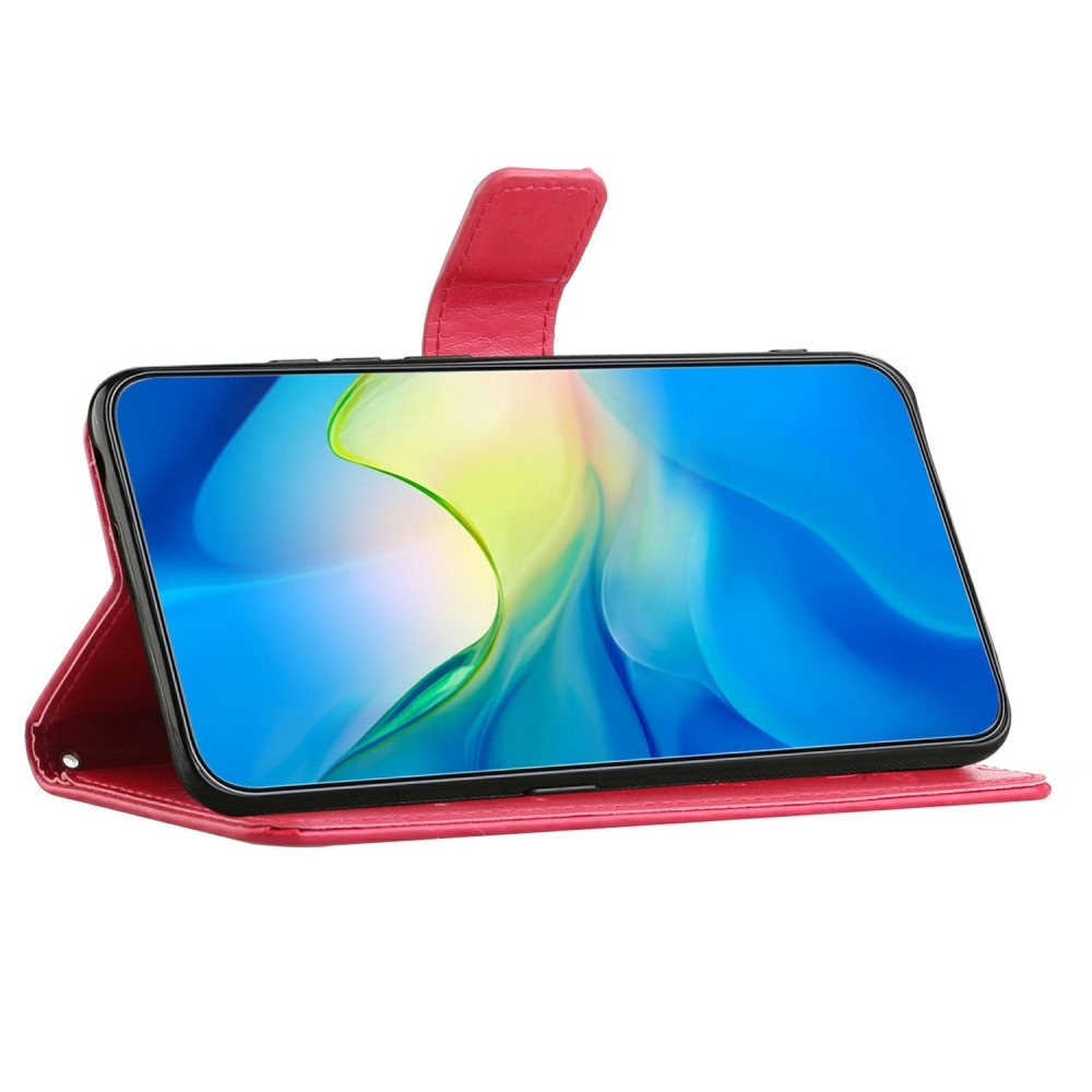 Virágos könyvtáska Samsung Galaxy A26 5G - piros