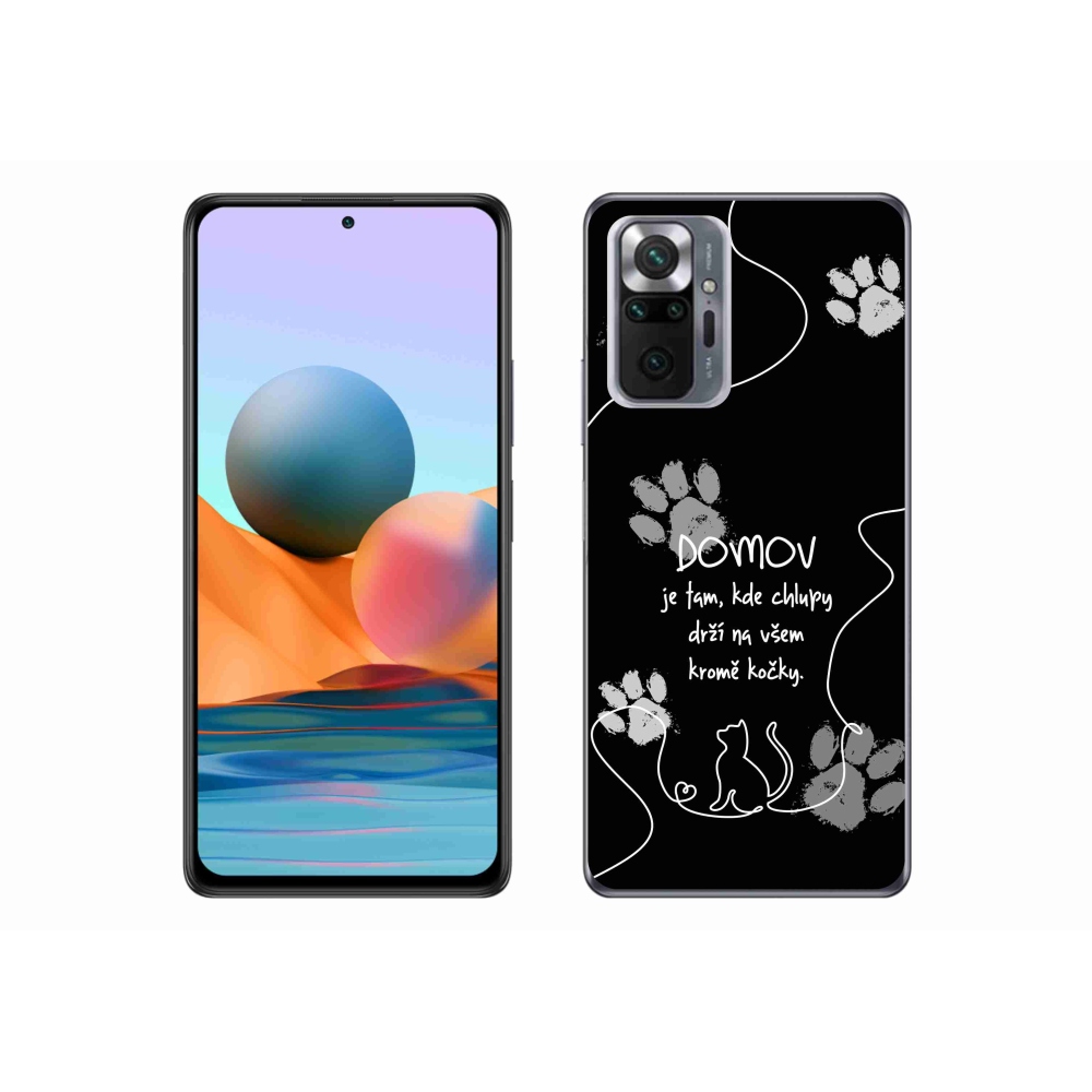 Gél borítás mmCase a Xiaomi Redmi Note 10 Pro készülékhez - macska motívum fekete háttérrel