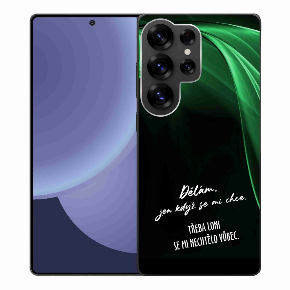 Gél borító mmCase Samsung Galaxy S25 Ultra készülékhez - vicces szöveg 12 fekete háttér