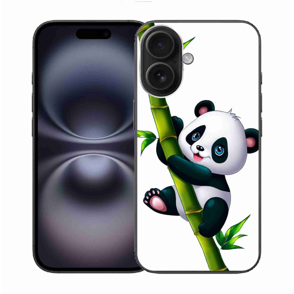 Zselés borítás mmCase iPhone 16 készülékhez - panda bambuszon