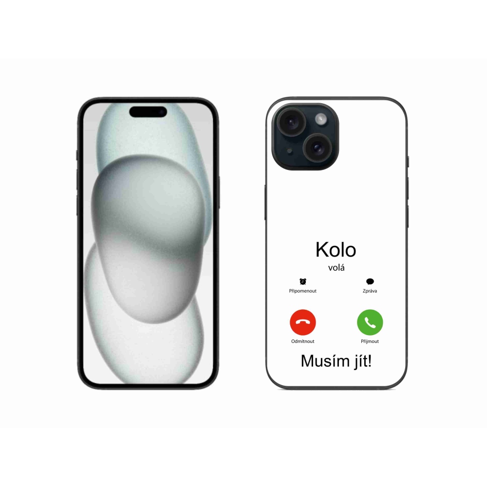 Gél borító mmCase iPhone 15-hez - a kerék hívja a fehér hátteret