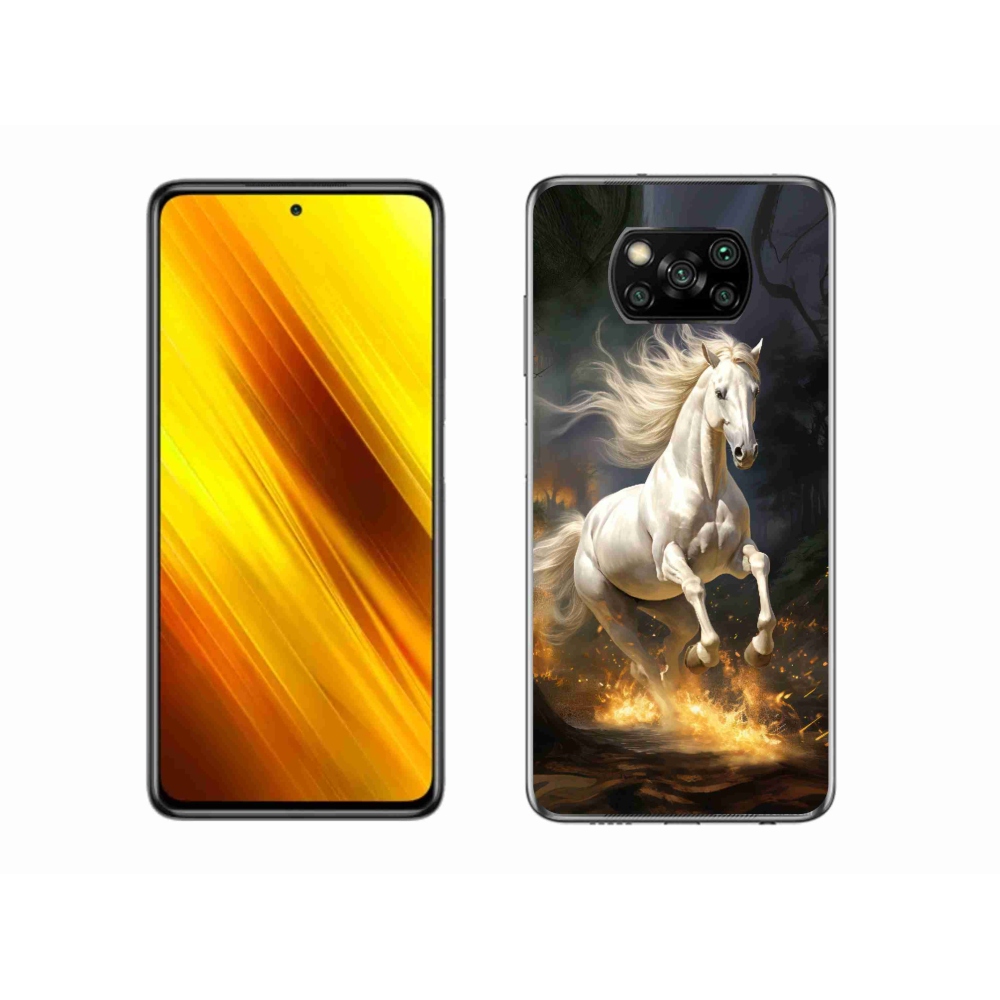 Gél borítás mmCase a Xiaomi Poco X3 Pro számára - fehér ló 2