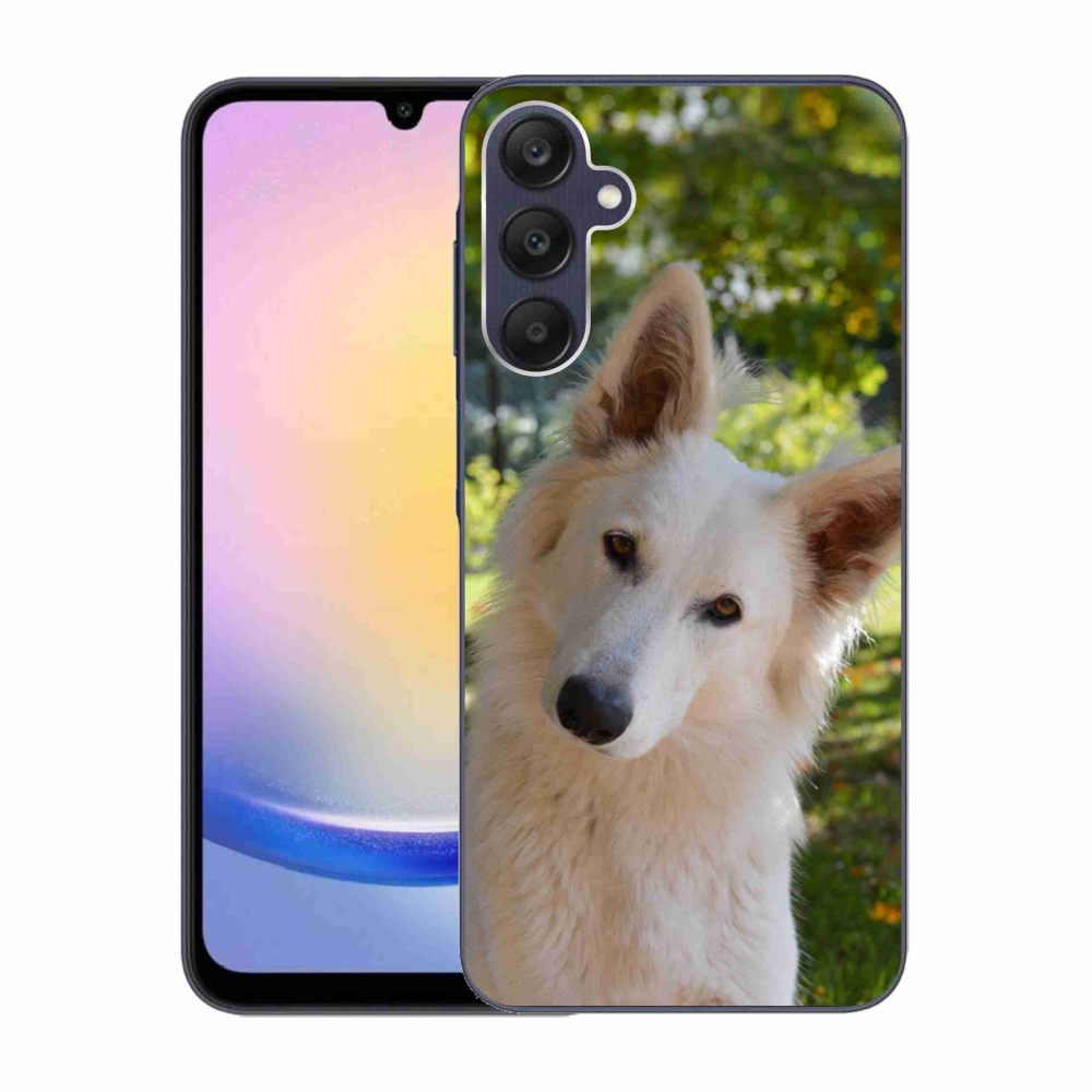 Gél védőhuzat mmCase Samsung Galaxy A25 5G - fehér Svájci juhász 1