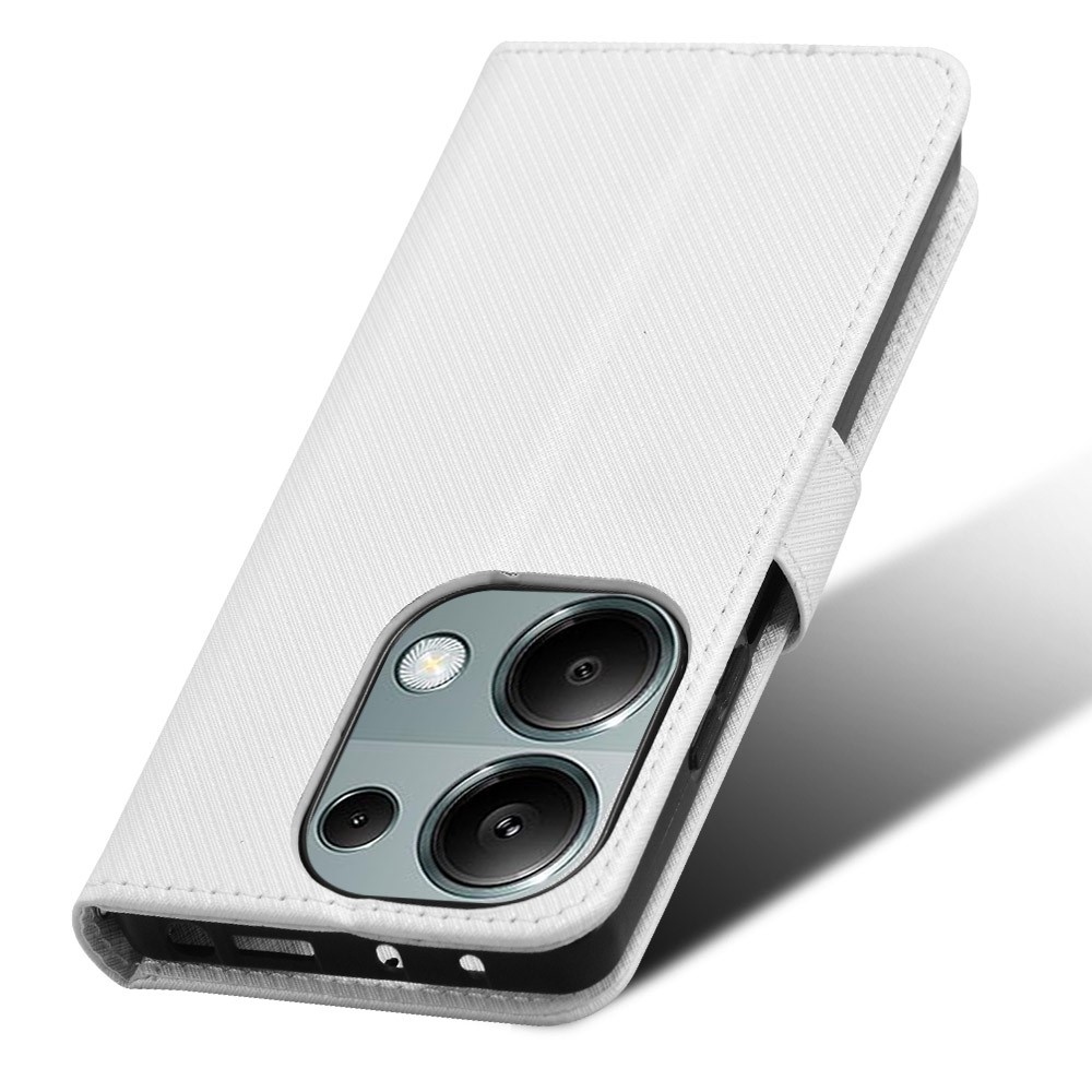 Gyémánt könyv tok Xiaomi Redmi Note 14S/Note 13 Pro 4G/Poco M6 Pro - fehér