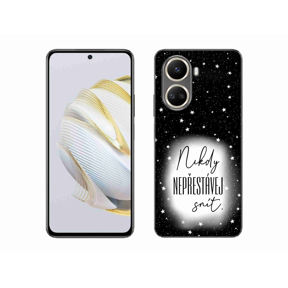 Gél borítás mmCase a Huawei Nova 10 SE-hez - idézet 1 fehér és fekete háttérrel