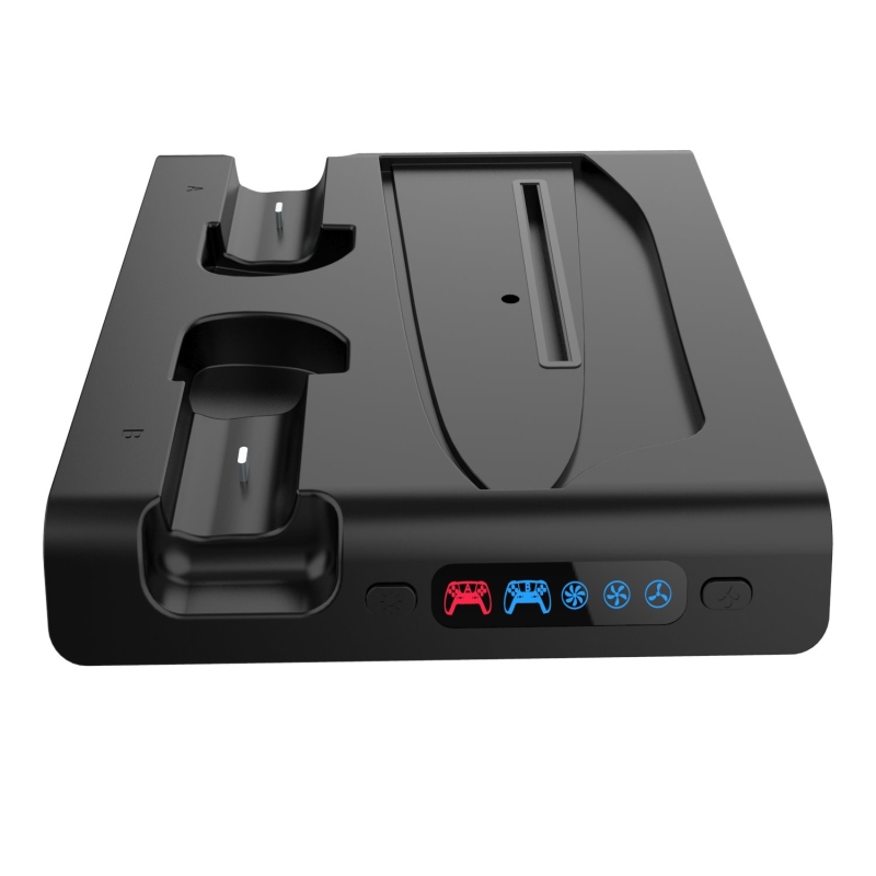 iPega P5S006 Többfunkciós újratölthető RGB állvány hűtéssel a PS5 Slimhez Fekete