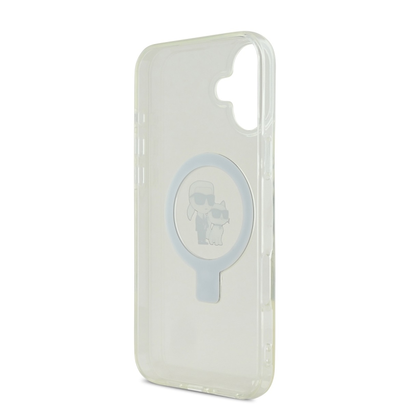 Karl Lagerfeld Ringstand Karl és Choupette MagSafe hátlapi borító iPhone 16-hoz Fehér