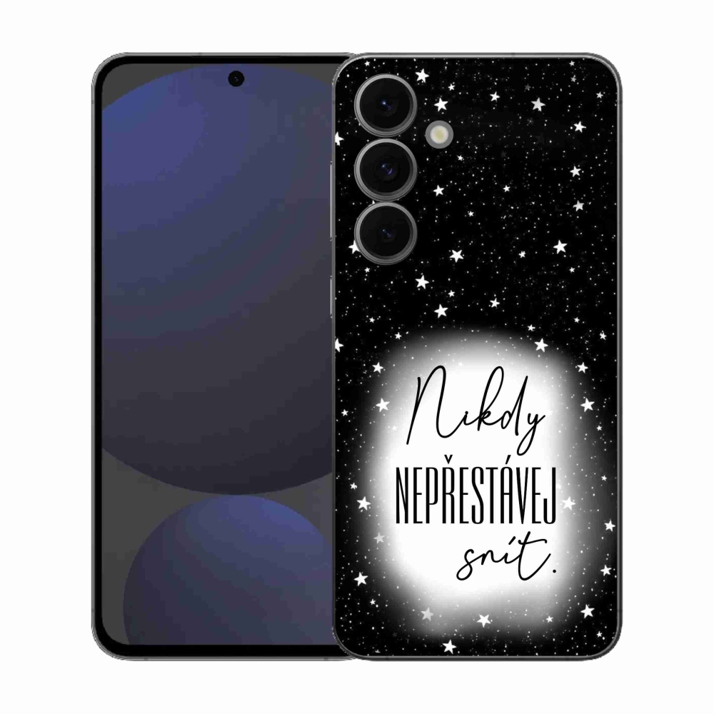 Gél borítás mmCase Samsung Galaxy S25 FE - idézet 1 fehér és fekete háttérrel