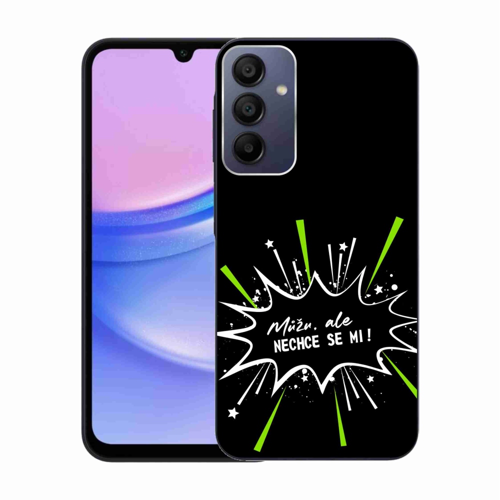 Gél borító mmCase Samsung Galaxy A15 4G/5G - vicces szöveg 11 fekete háttér