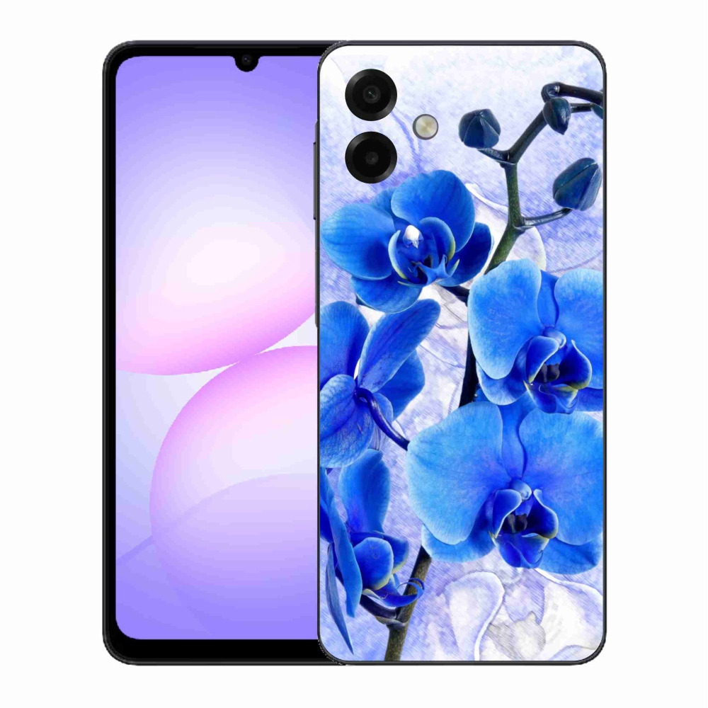 Gél borítás mmCase Samsung Galaxy A07 4G - kék virágokhoz