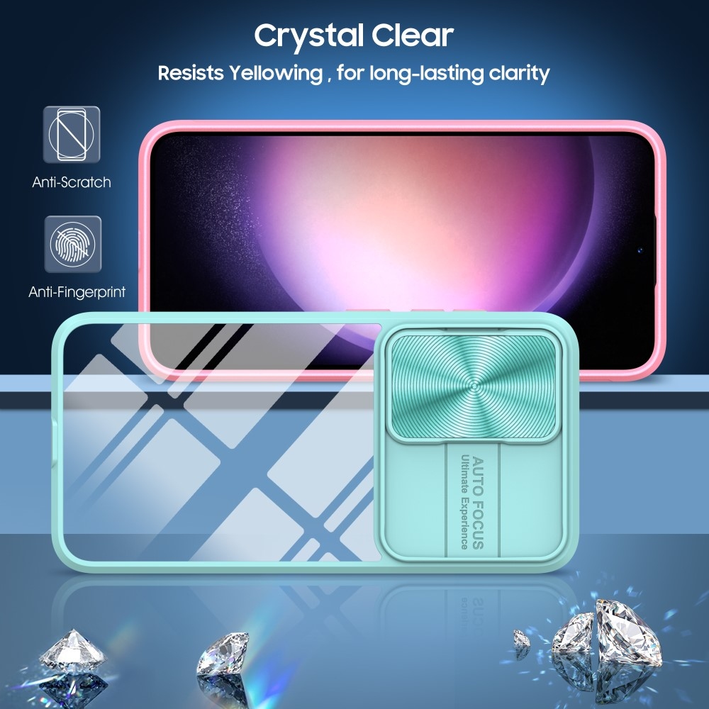 Tartós hátlapi borítás kamerafedéllel Samsung Galaxy S25+ készülékhez - teal/pink