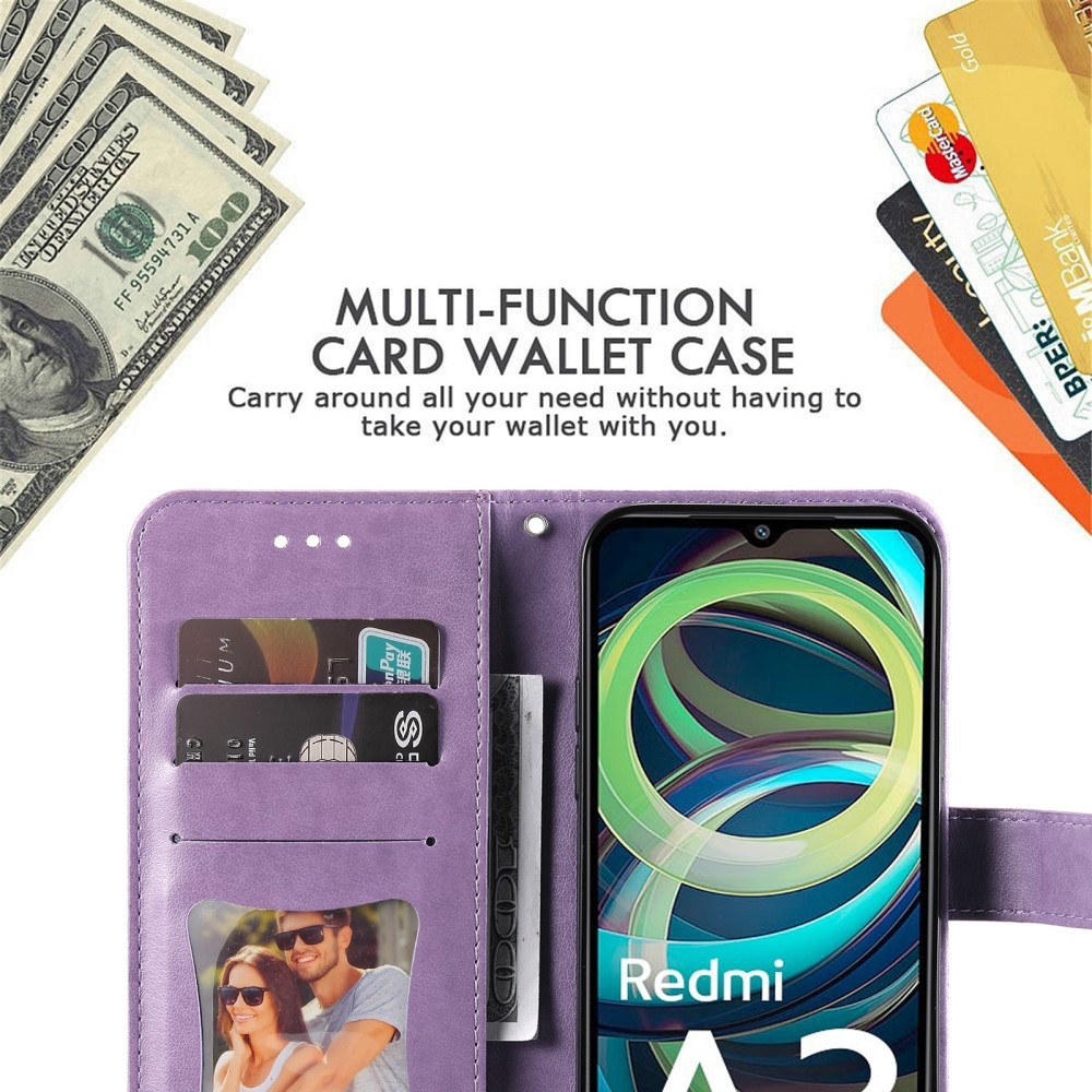 Mandala könyv tok Xiaomi Redmi A3-hoz - lila