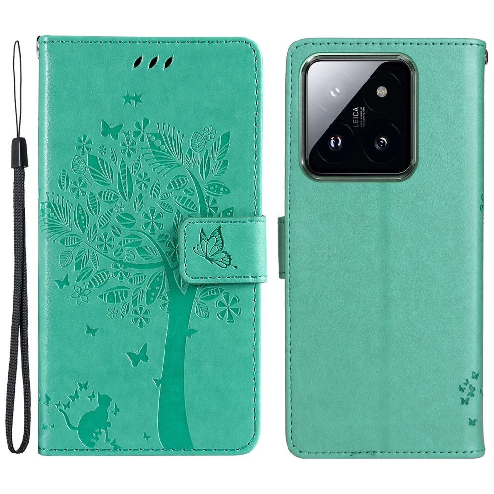 Fák könyve tok Xiaomi 14 Pro - teal - teal - kék színű