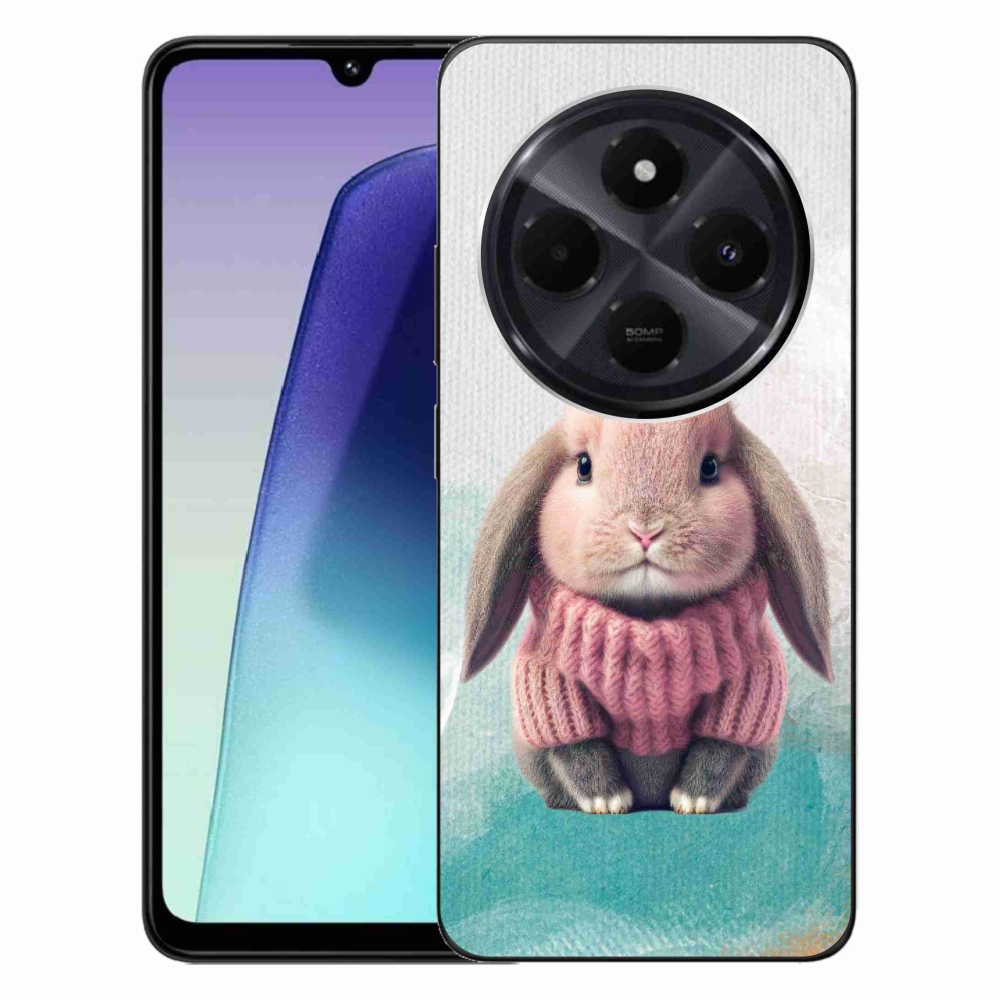 Gél borítás mmCase a Xiaomi Redmi 14C/Poco C75-hez - nyúl pulóverben