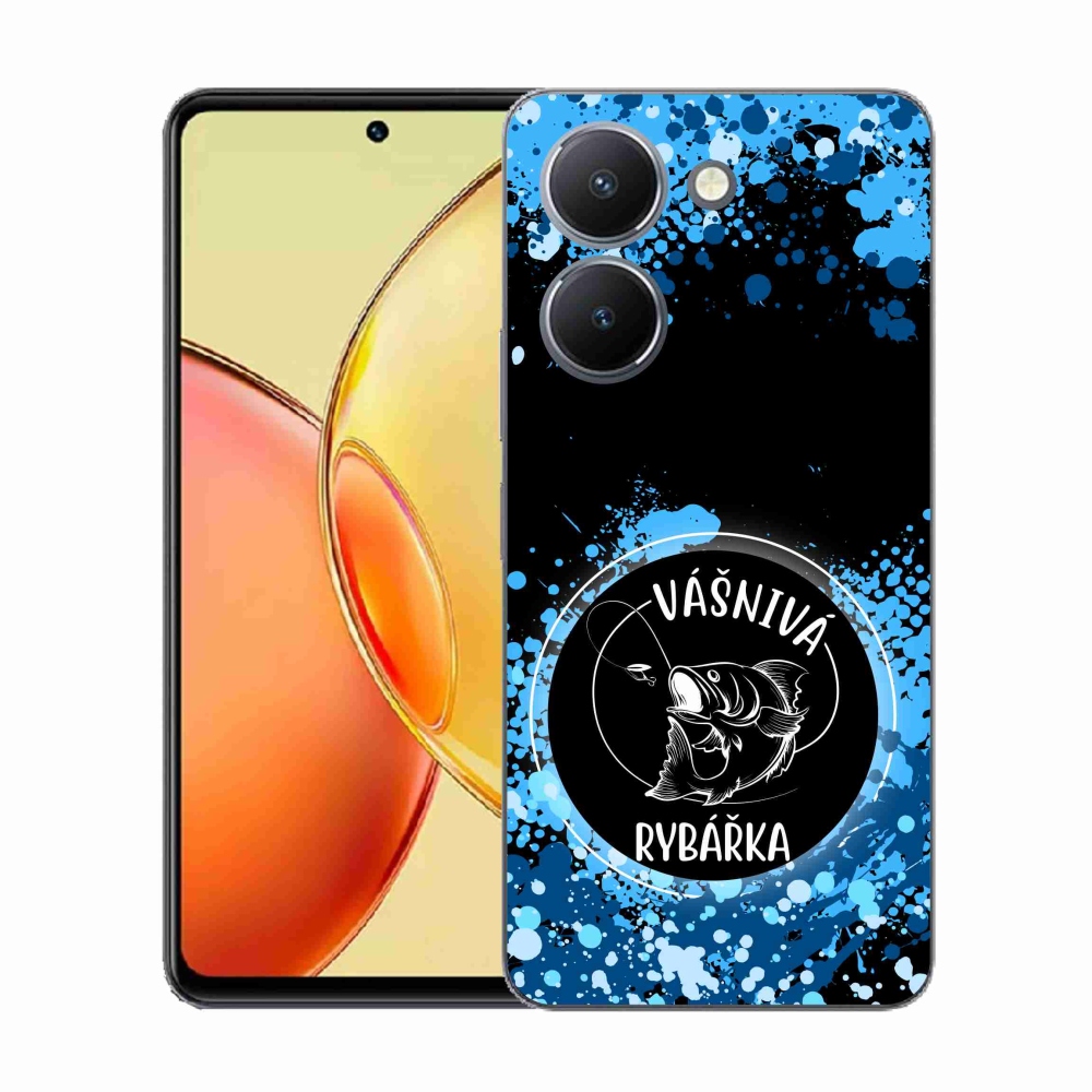 Gél borító mmCase a Vivo Y36-hoz - szenvedélyes halász fekete háttérrel