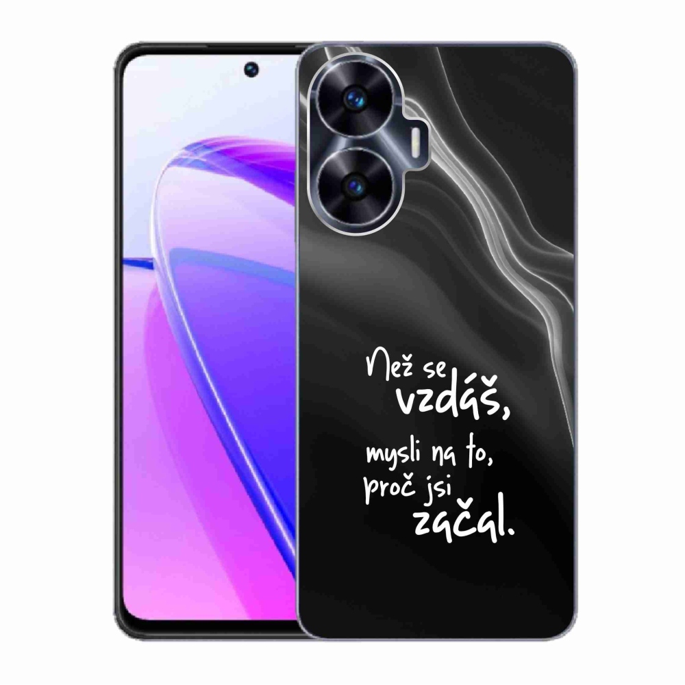 Gél borító mmCase a Realme C55 készülékhez - idézet 2 fekete háttér