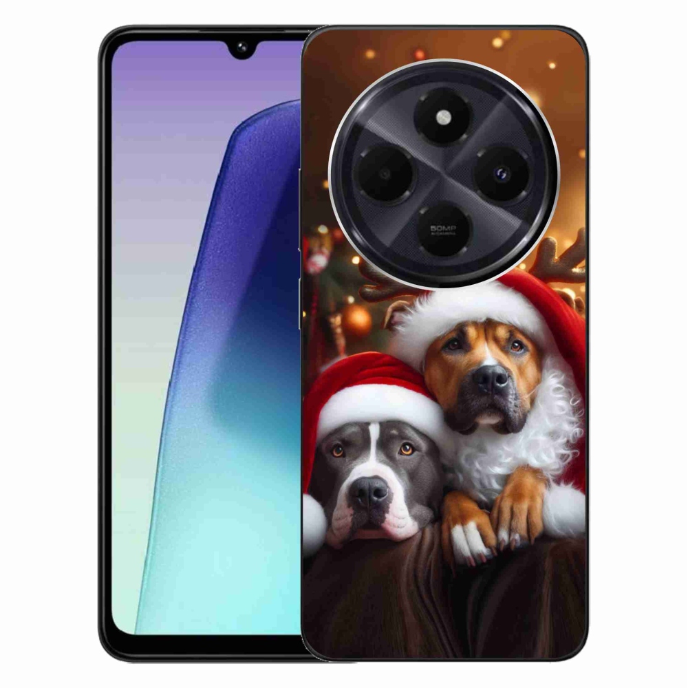 Gél borító mmCase a Xiaomi Redmi 14C/Poco C75-hez - Karácsonyi kutyák