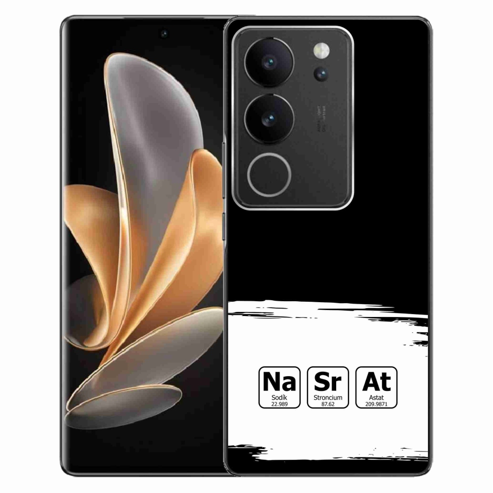 Gél borító mmCase a Vivo V29 5G-n - kémiai elemek fehér és fekete háttérrel