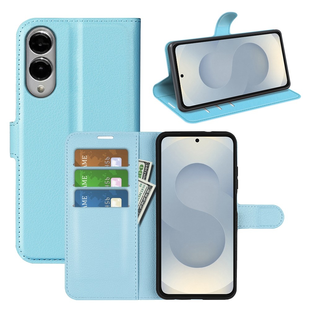 Litchi könyv tok Samsung Galaxy S25 Edge készülékhez - kék