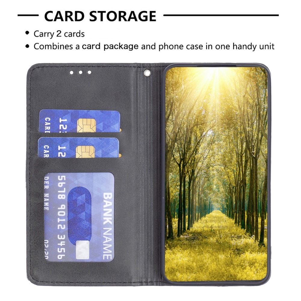 Háromszög alakú könyv tok Xiaomi Redmi Note 14 Pro-hoz - fekete