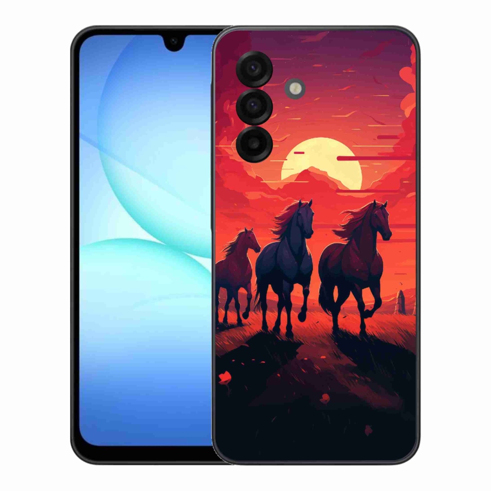 Gél borítás mmCase Samsung Galaxy A17 4G/5G - lovak és naplemente