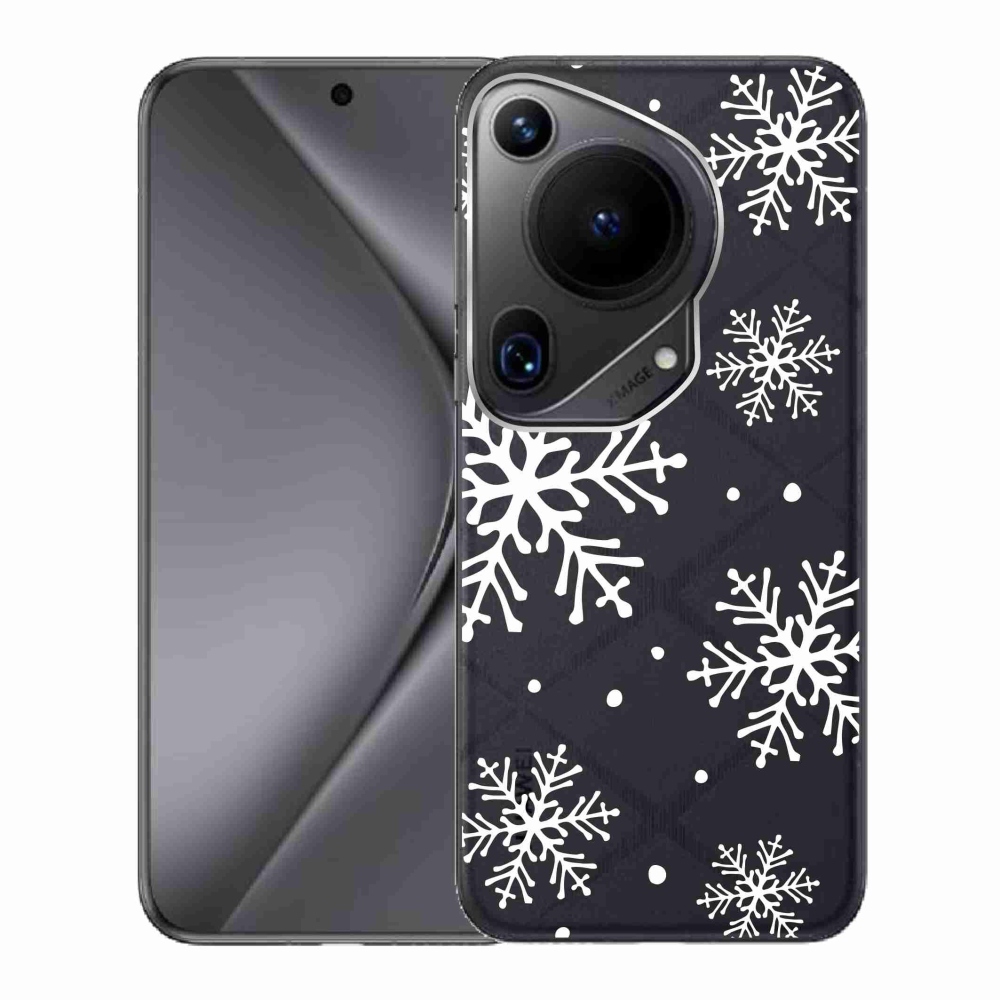 Gél borítás mmCase a Huawei Pura 70 Ultra készülékre - fehér pelyhek átlátszó háttéren